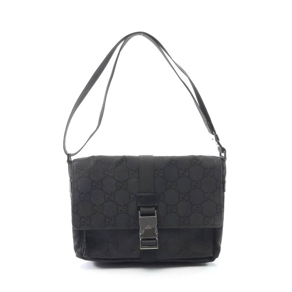 Gucci GG Shoulder Bag Leather Black